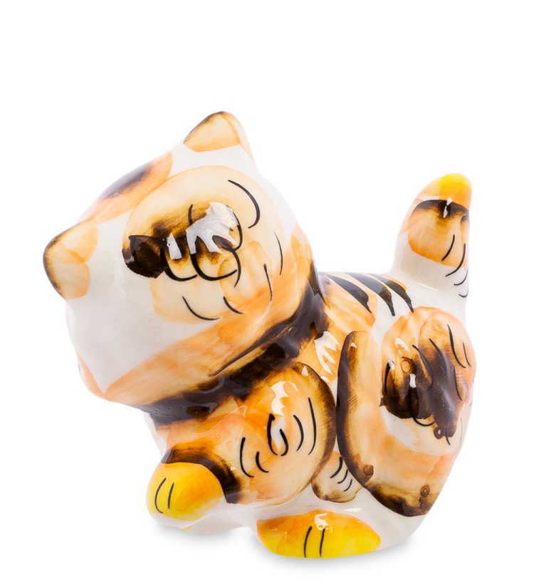 Фигурка Кот Пушистик Цветная гжель ГЛ-364, фотография со спины