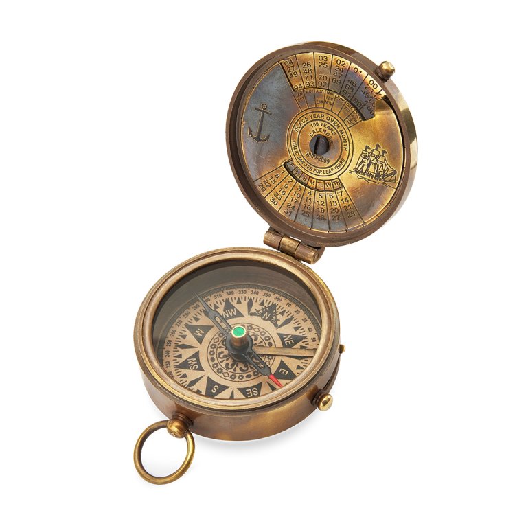 Магнитный компас Royal Navy в деревянном футляре, фото 3