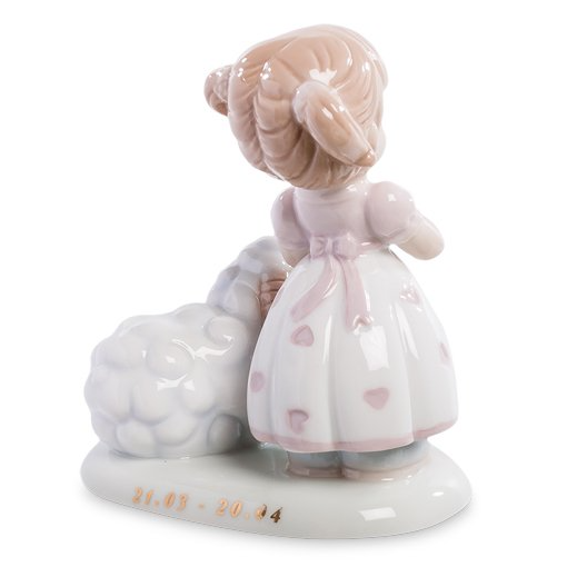 Фигурка из фарфора Девочка - Знак зодиака Овен Pavone JP-28/ 4, оборотная сторона