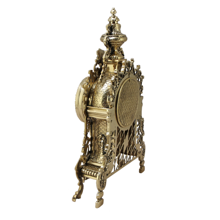 Каминные часы Париж, золотые Bello De Bronze BP-27052-D, фотография с обратной стороны