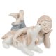 Статуэтка из фарфора Мальчик лежит с собачкой Pavone JP-29/56