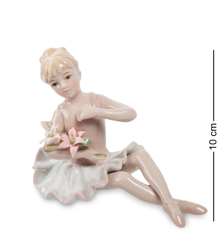 Статуэтка из керамики Балерина с цветами сидит Pavone CMS-19/ 1