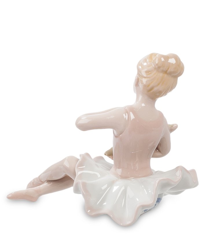 Статуэтка из керамики Балерина с цветами сидит Pavone CMS-19/ 1, фотография со спины
