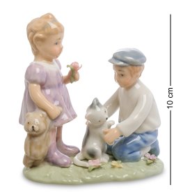 Статуэтка из керамики Мальчик и девочка Дружба