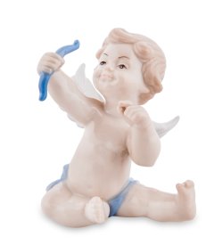 Фигурка из фарфора Амурчик с голубым луком