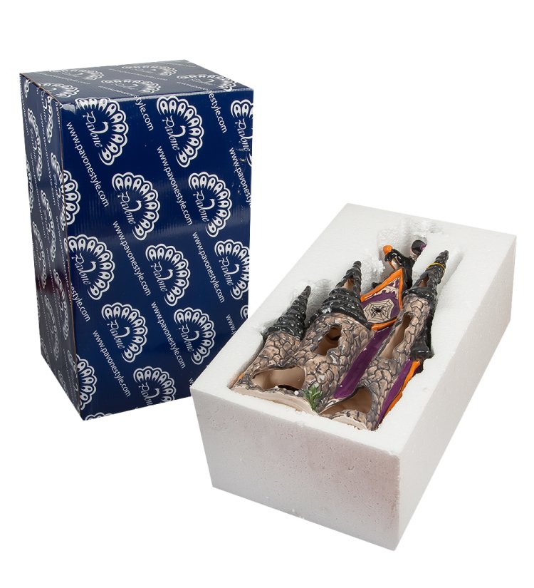 Подсвечник из фарфора Ведьмин замок Pavone BS-526, упаковочный вид