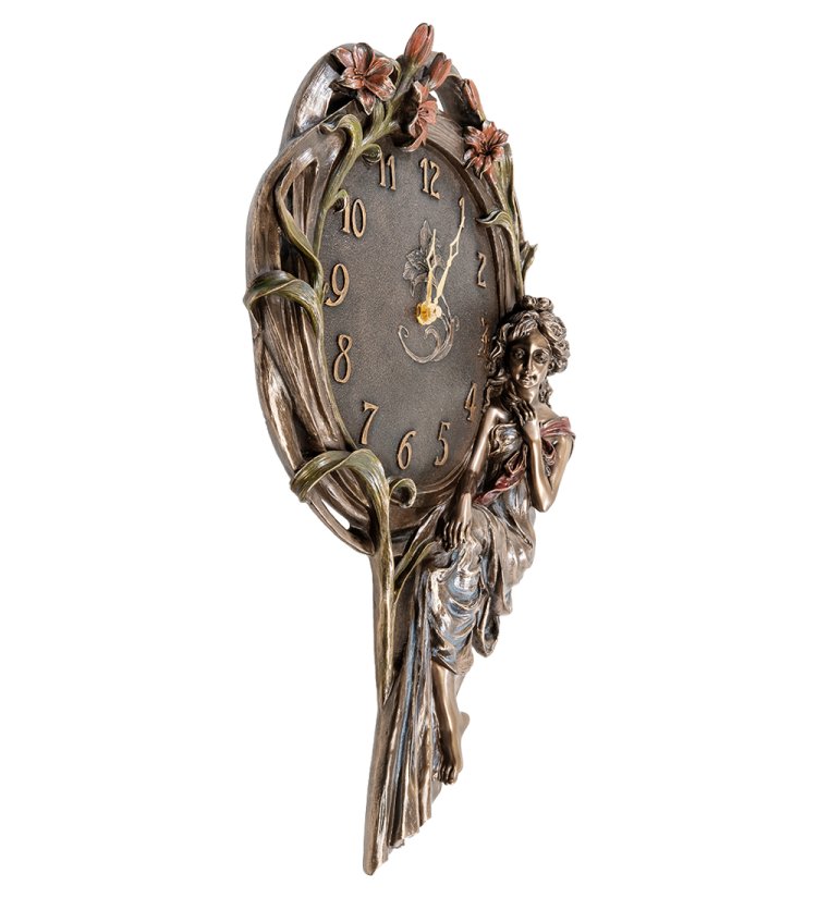 Панно-часы Девушка и лилии Veronese WS-941, вид профиль