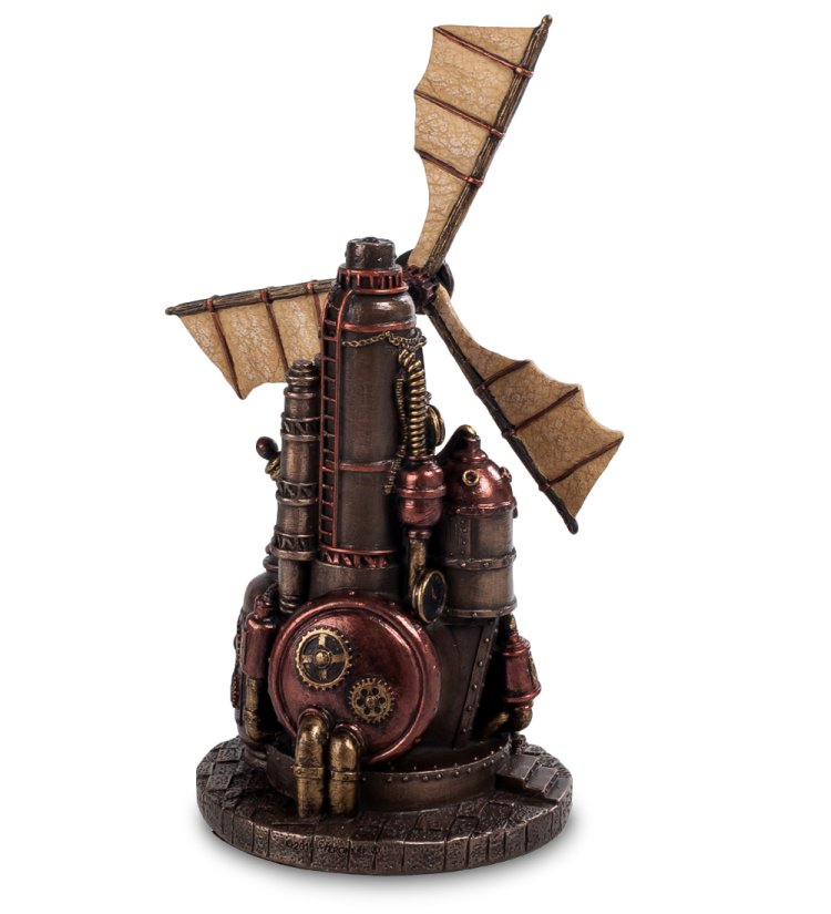 Статуэтка в стиле Стимпанк Ветряная мельница Veronese WS-291, оборотная сторона