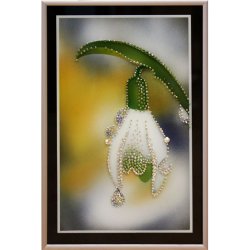 Картина Подснежники c кристаллами Swarovski