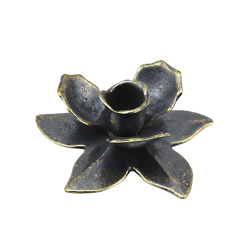 Подсвечник на 1 свечу Темная Металлическая Роза