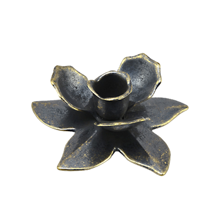 Подсвечник на 1 свечу Темная Металлическая Роза Alberti Livio AL-80-317-ANT