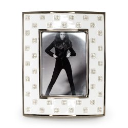 Белая фоторамка с кристаллами Swarovski, коллекция Tokio