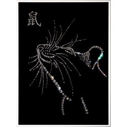 Картина Символ года - Крыса c кристаллами Swarovski