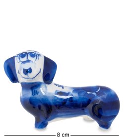 Фигурка Такса Тези Голубая гжель