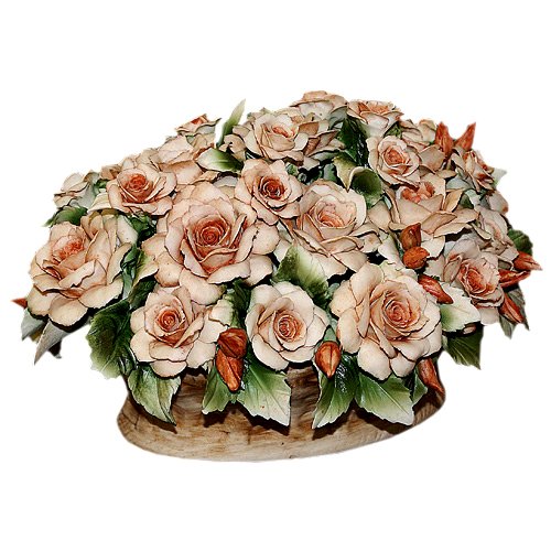 Фарфоровая статуэтка корзина Роз