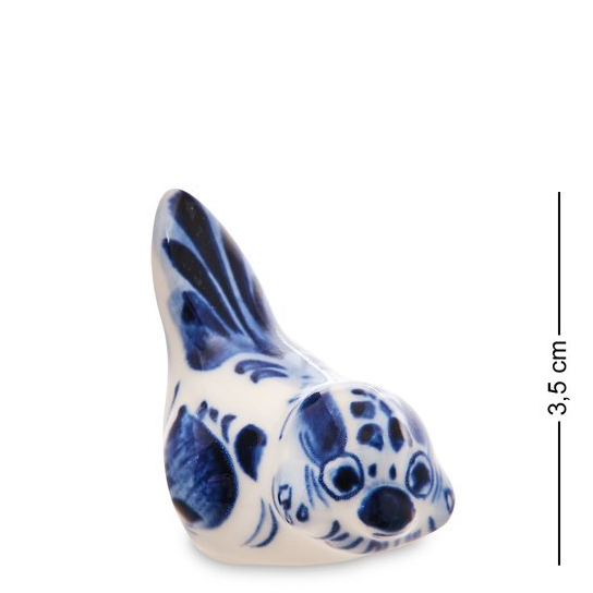 Фигурка из голубой гжели Воробей ГЛ-731