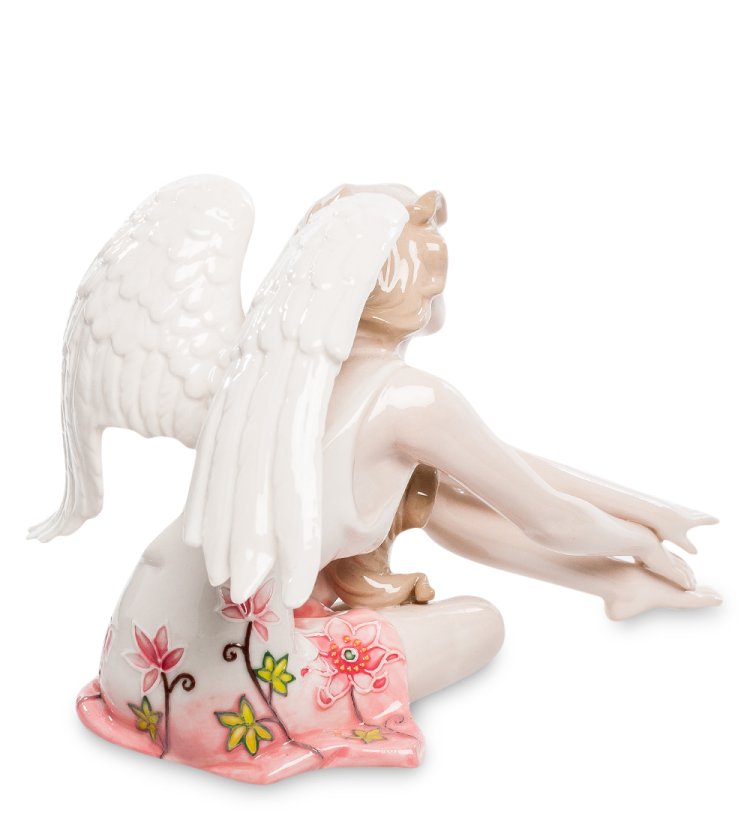 Статуэтка из фарфора Ангел девушка, сидит Pavone JP-764/ 5, фотография со спины