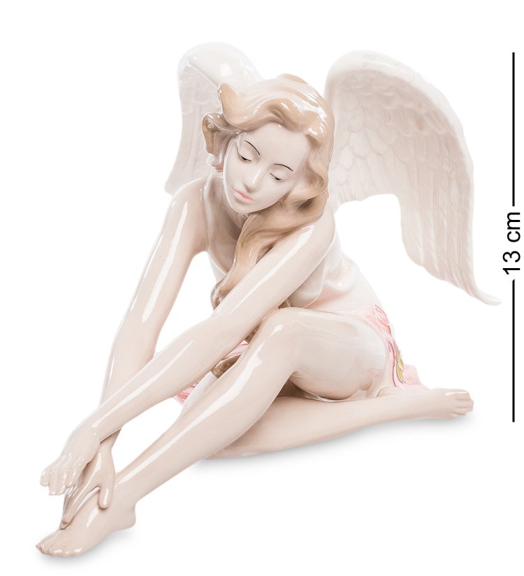 Статуэтка из фарфора Ангел девушка, сидит Pavone JP-764/ 5