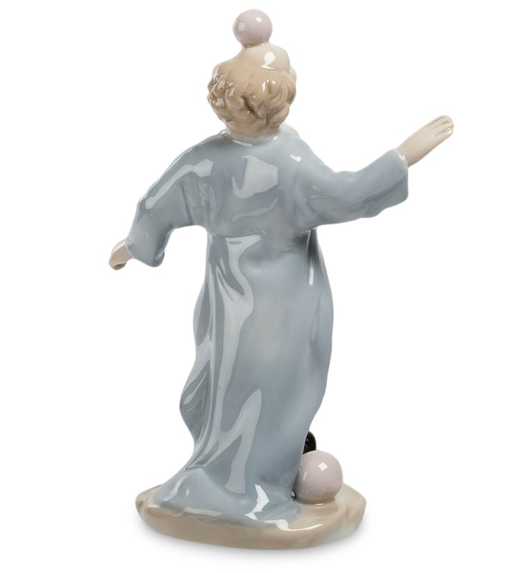 Статуэтка из фарфора Клоун на велосипеде с мячами Pavone JP-19/ 2, фотография со спины