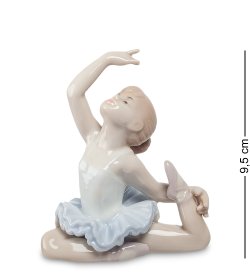 Статуэтка из фарфора Девочка Балерина в голубом платье, сидит