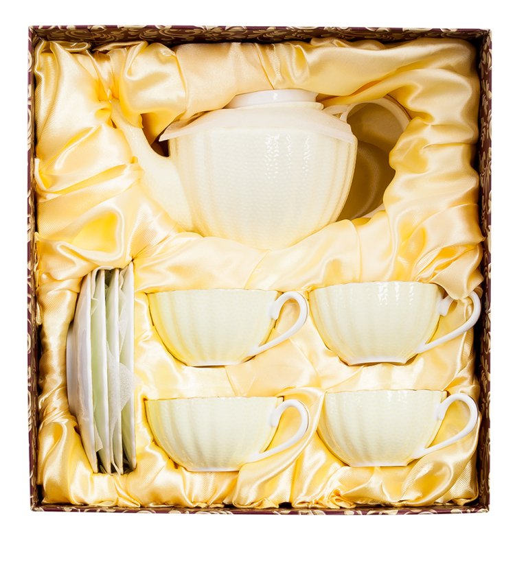 Чайный набор из фарфора на 4 персоны Мария Тереза Pavone AS-33, фотография в упаковке