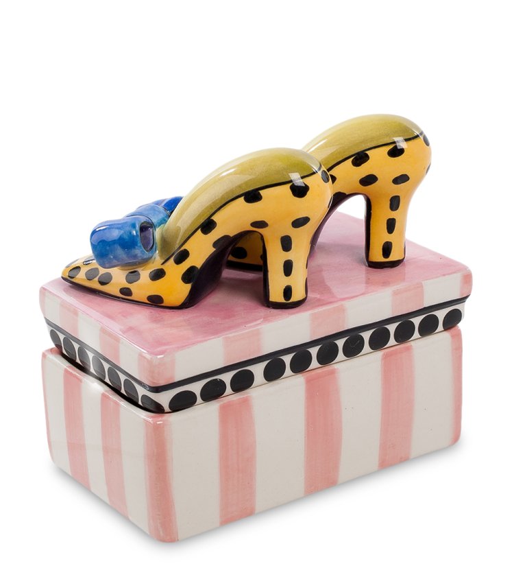 Шкатулка из керамики Туфельки Pavone CMS-01/20, фотография сбоку