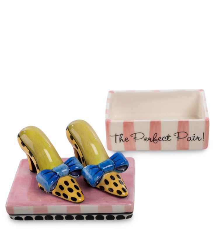 Шкатулка из керамики Туфельки Pavone CMS-01/20, фотография в открытом виде