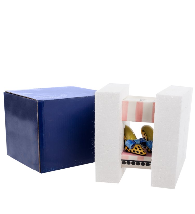 Шкатулка из керамики Туфельки Pavone CMS-01/20, фотография в упаковке