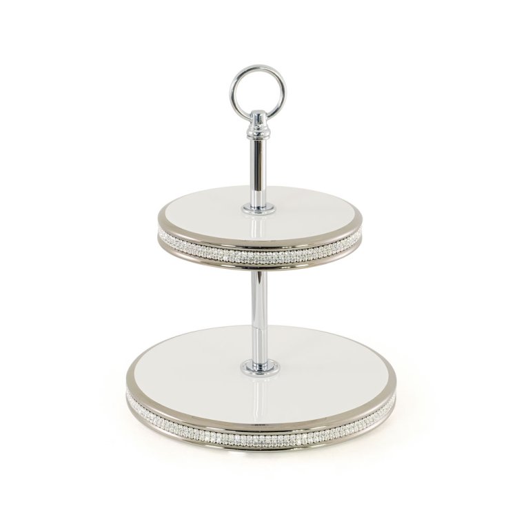 Блюдо 2-х ярусное с кристаллами Swarovski, коллекция Dubai Migliore De Luxe 27497