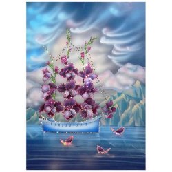 Картина Корабль любви c кристаллами Swarovski