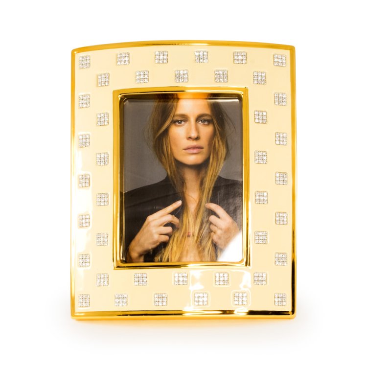 Бежевая фоторамка с кристаллами Swarovski, коллекция Tokio Migliore De Luxe 26484