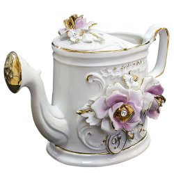 Статуэтка Лейка с Фиолетовыми цветами