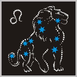 Картина Звездный лев c кристаллами Swarovski