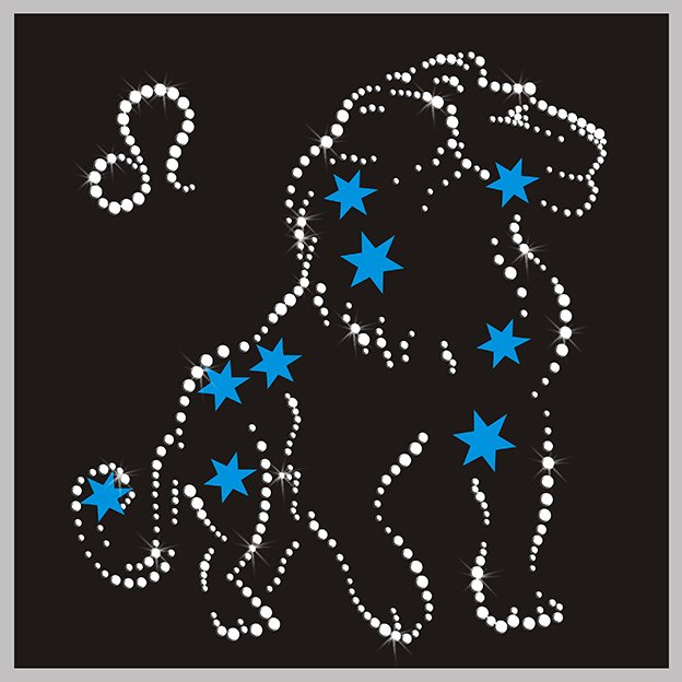 Картина Звездный лев c кристаллами Swarovski