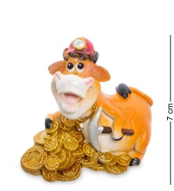 Статуэтка Бык с горой золотых монет - символ 2021 года