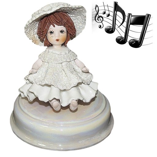 Фигурка музыкальная из фарфора Девочка в шляпе