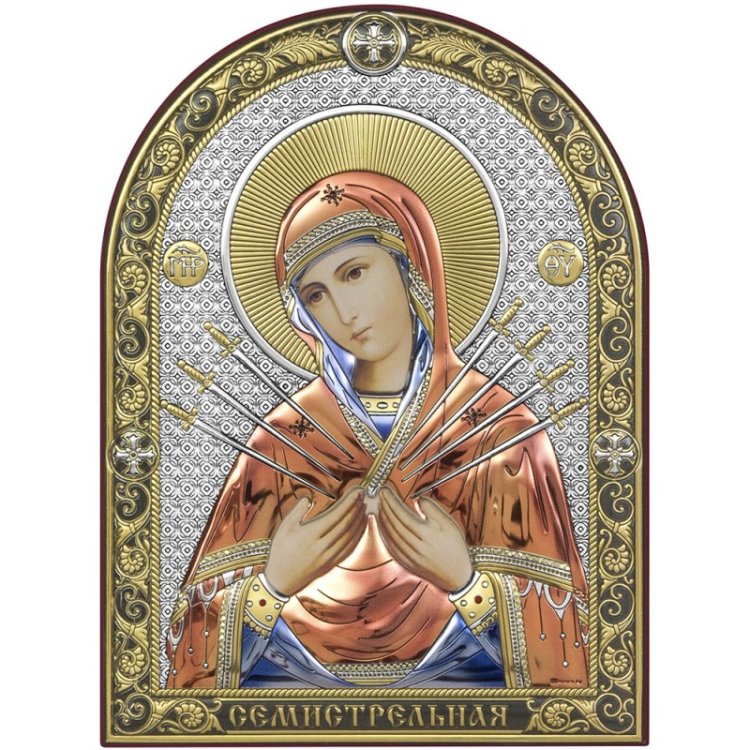 Семистрельная Икона Божией Матери, Размер: 13х17 см