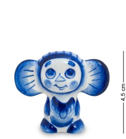 Статуэтка маленький Чебурашка Голубая гжель