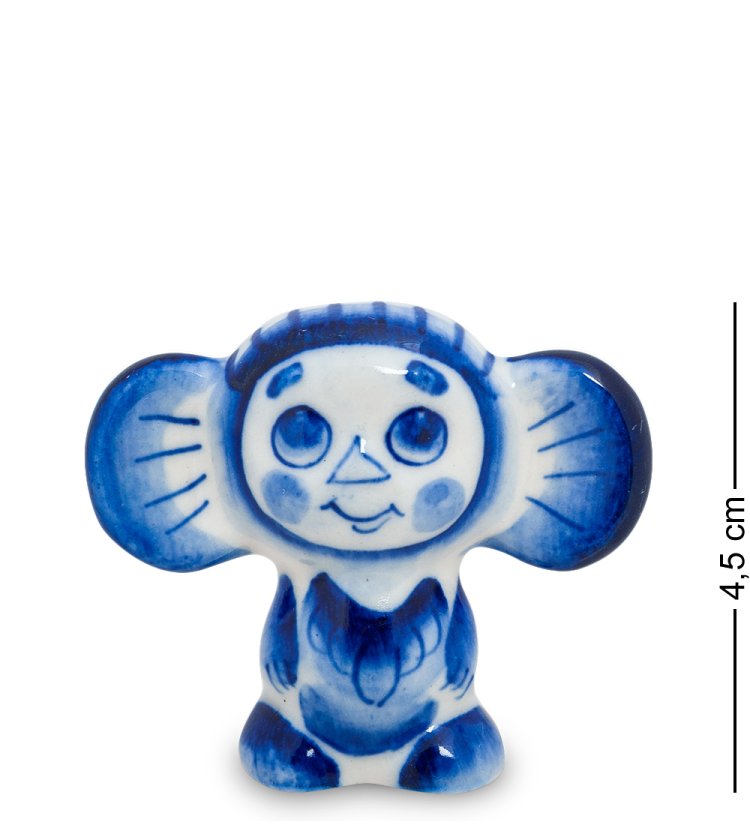 Статуэтка маленький Чебурашка Голубая гжель ГЛ-275
