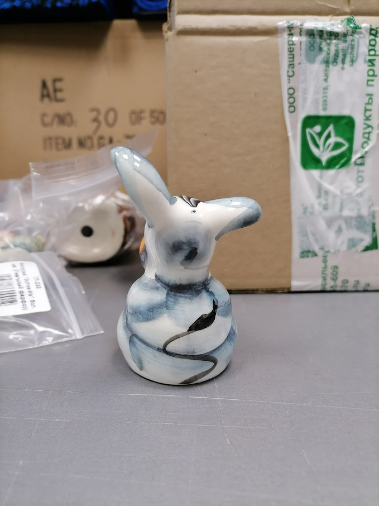 Фигурка Ослик Иа Цветная гжель ГЛ-232, фото со склада оборотная сторона