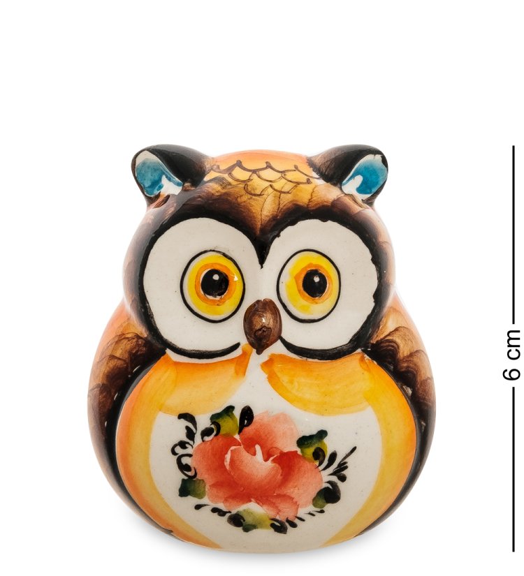 Фигурка Сова Филя Цветная гжель ГЛ-639