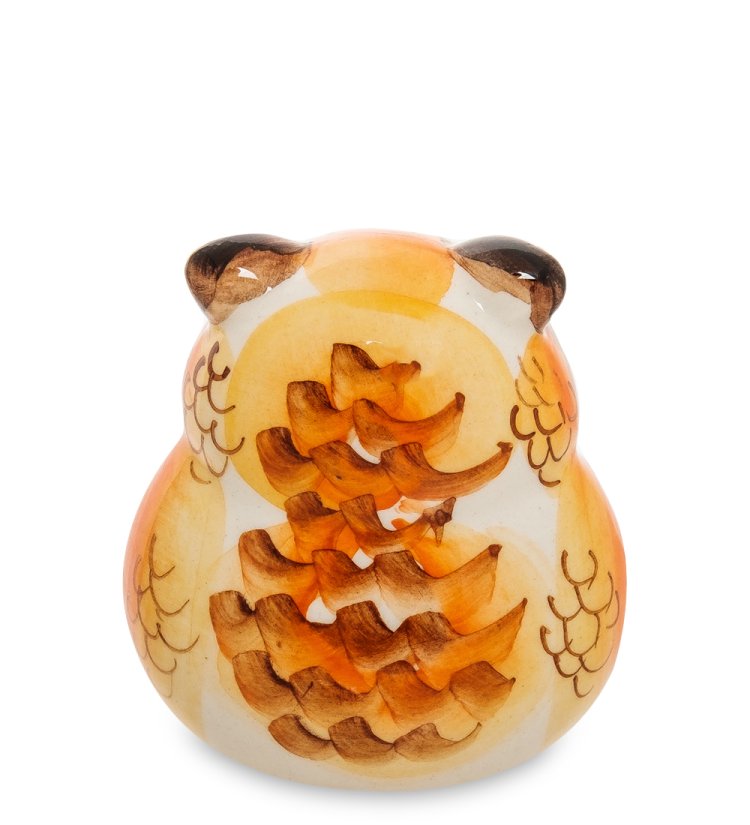 Фигурка Сова Филя Цветная гжель ГЛ-639, фотография со спины