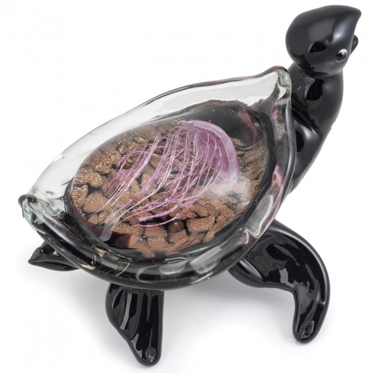 Статуэтка из Муранского стекла Черепаха с розовой медузой Mirho 21366