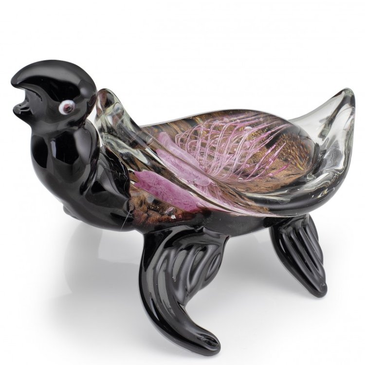 Статуэтка из Муранского стекла Черепаха с розовой медузой Mirho 21366, разворотный вид