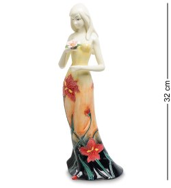 Статуэтка из фарфора Девушка с цветком на ладошке