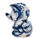 Статуэтка Ёжик на прогулке Голубая гжель ГЛ- 17, вид со стороны
