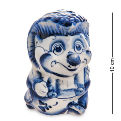 Статуэтка Ёжик на прогулке Голубая гжель