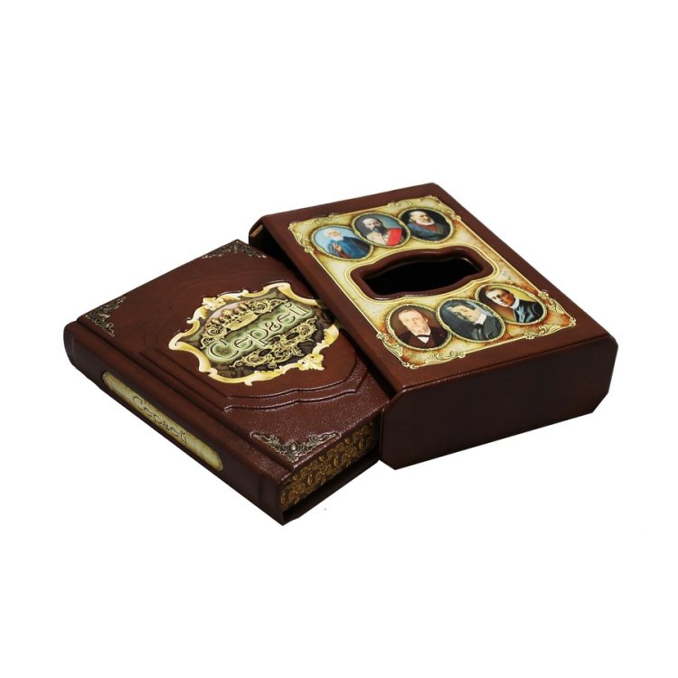 Книга в кожаном переплете Сергей - Великие имена в футляре BG1352F, фотография сбоку