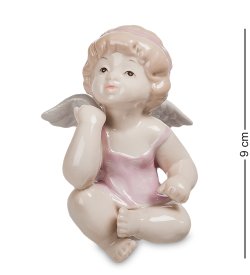 Статуэтка из фарфора Задумчивый Ангелочек в розовом