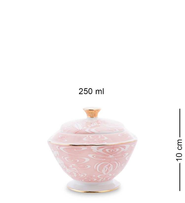 Чайный набор из фарфора на 6 персон Фиоре Дорато Pavone AS-41, фотография сахарницы